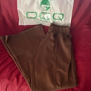 OQQ Women’s Brown Jogger Pants - Elastic Waist Pull-On